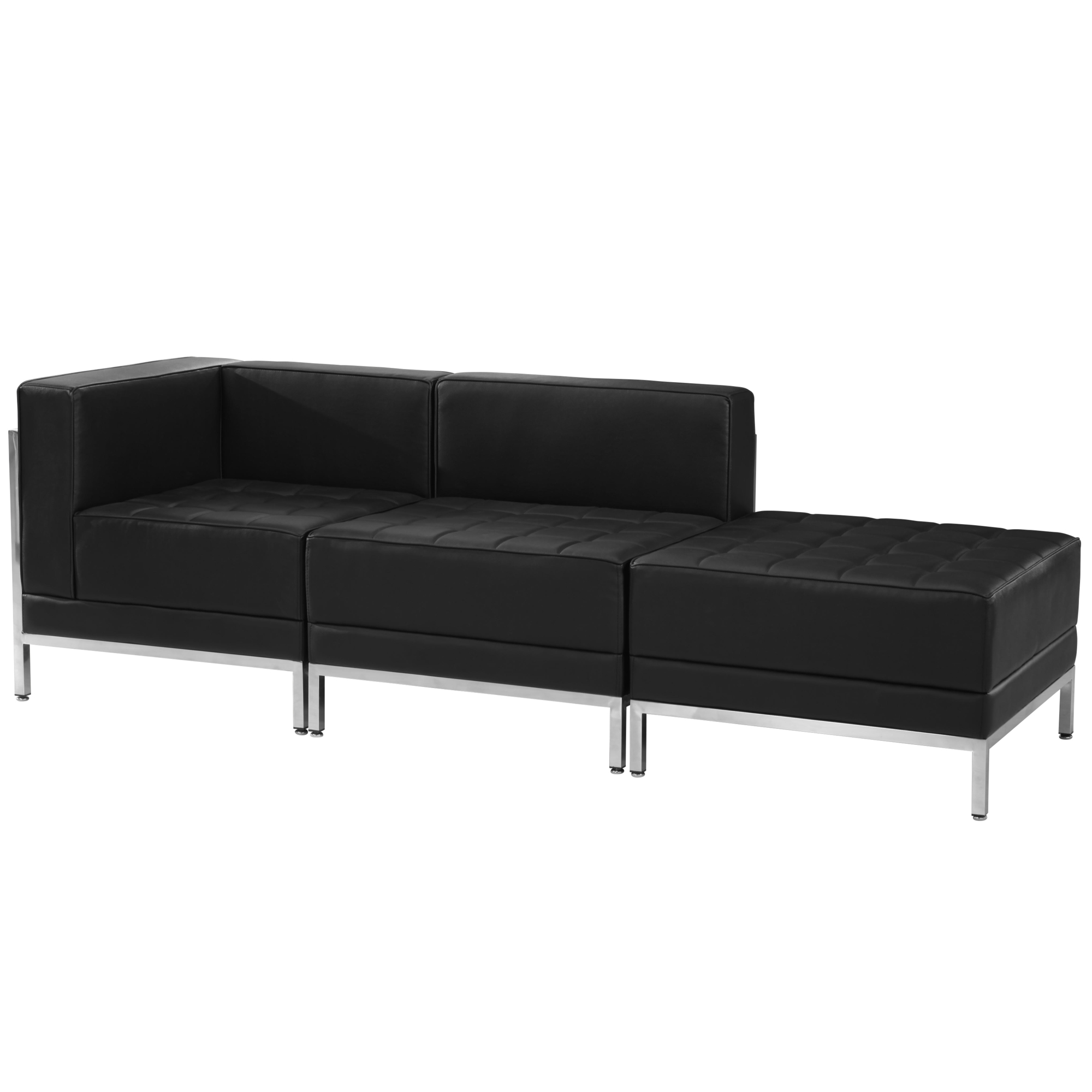 Flash Furniture, Black LeatherSoft 3 Piece Chair Ottoman Set, Included (qty.) 3 Model# ZBIMAGSET6
